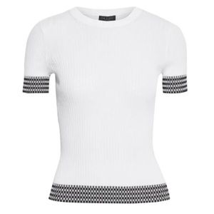 NWT $250 rag & bone | Arctic Check | Ribbed Stretch in Chalk White | Size Small